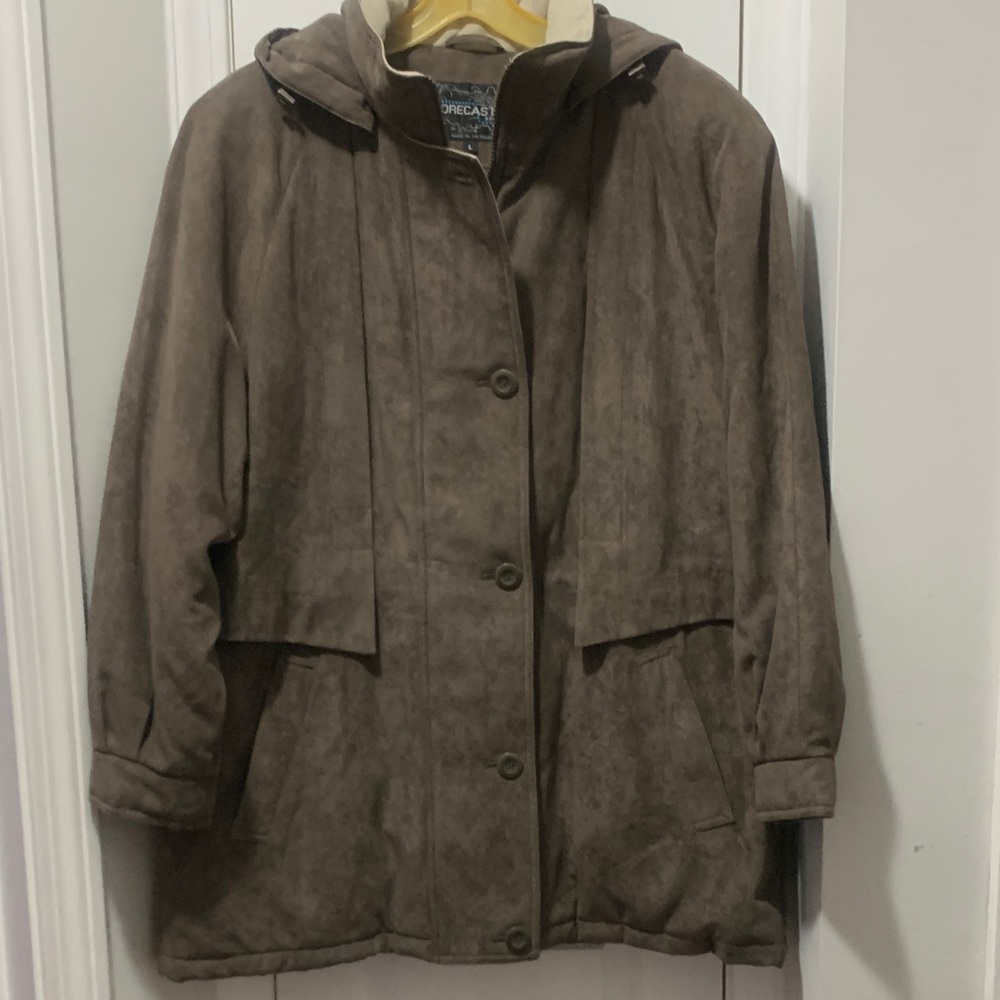 Forecaster Hooded Trench Coat in Taupe Brown